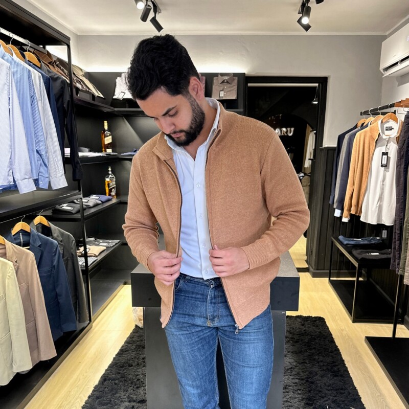 Campera Tejida Camel