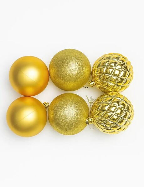 ESFERA COMBINADA RELIEVE DIAMANTE MATE 8CM X 6 UNIDADES ORO ESFERA COMBINADA RELIEVE DIAMANTE MATE 8CM X 6 UNIDADES ORO