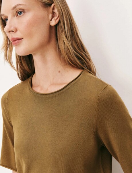 BLUSA MANGA CORTA BEIGE
