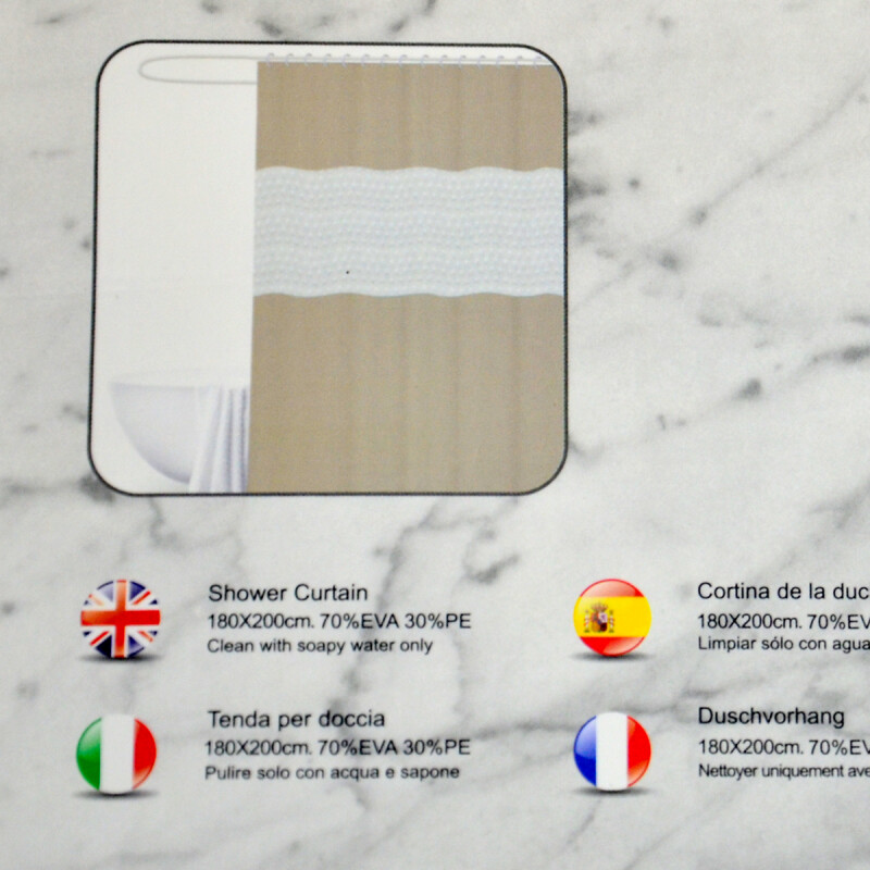 Cortina de baño 180 x 200 BEIGE