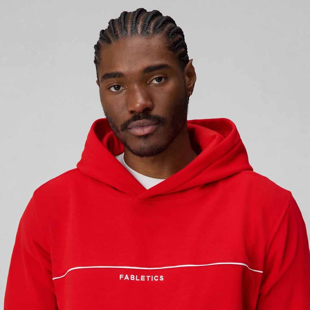 Polera The Go-To Oversized Hoodie Brand Dna Hombre Heated Red/classic White