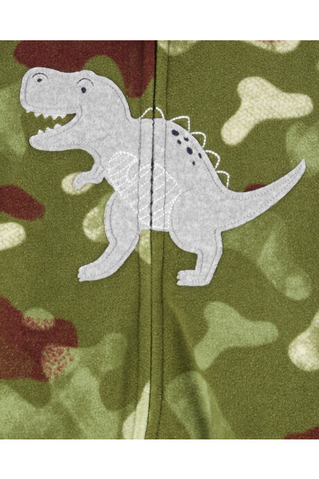Pijama una pieza de micropolar camuflado estampa dinosaurio 0