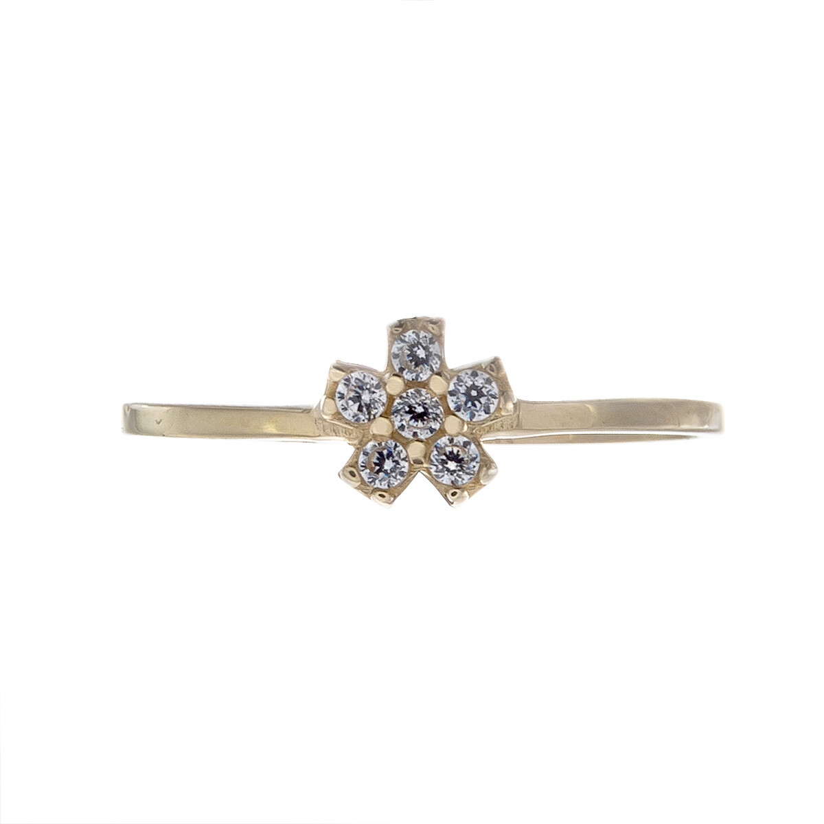 Anillo de oro 10 ktes con circonias, FLOT 