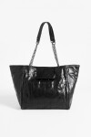 Cartera shopper pespunteada con cadena negro