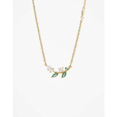 Collar Con Dije De Cubic Zirconia Dorado