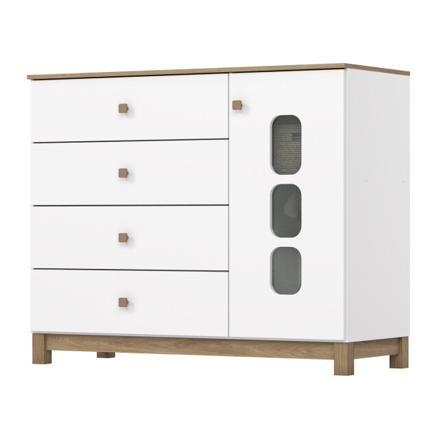CÓMODA CAJONERA GUARDARROPA 4 CAJONES 1 PUERTA - INFANTIL CÓMODA CAJONERA GUARDARROPA 4 CAJONES 1 PUERTA - INFANTIL