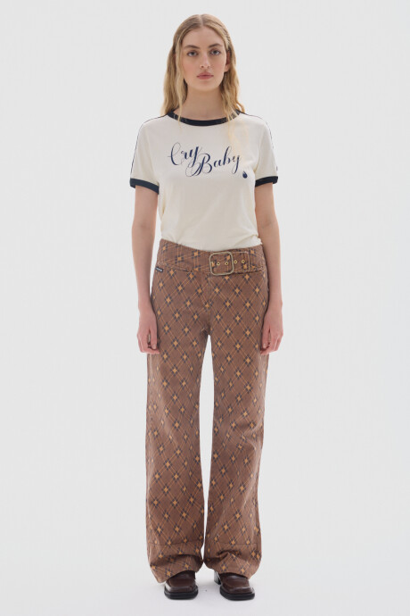 Jean Belt Print Brown