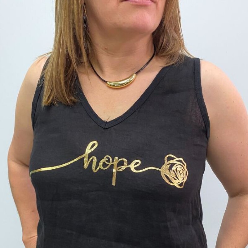 Musculosa de lino Italiana Negro