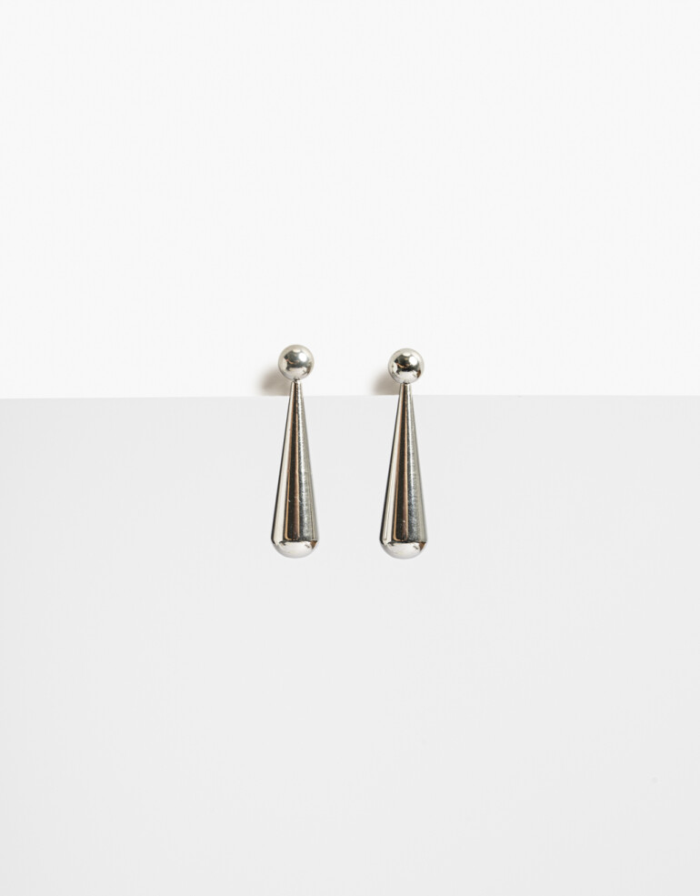 Aros Colgantes Cortos Metal Aros Colgantes Acero Gota - Plateado