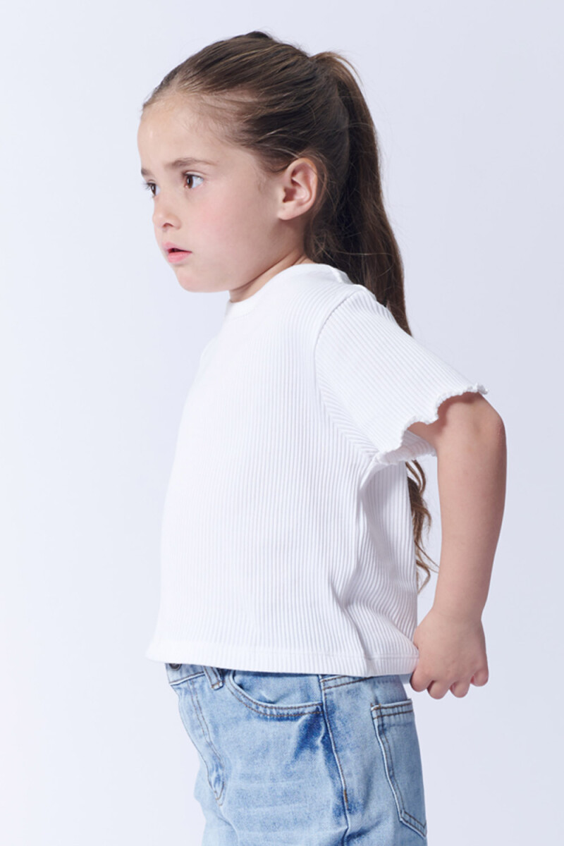Remera Manga Corta Rib Blanco
