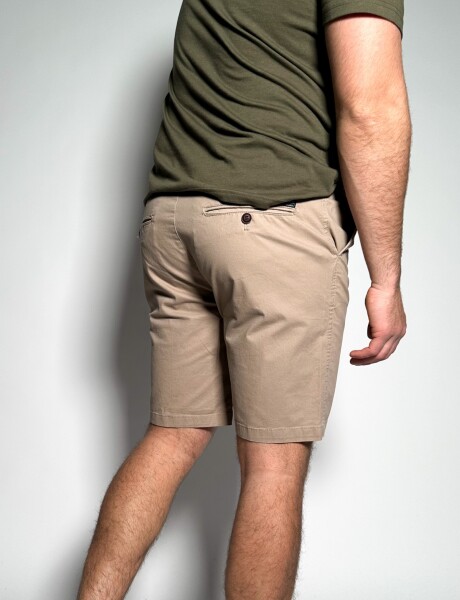 Bermuda corte vestir en gabardina Pekin Beige