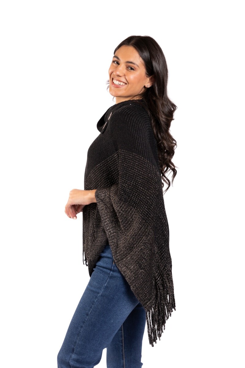 CHERRY PONCHO - BLACK 