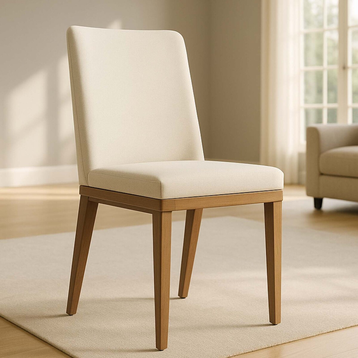 SILLA DE COMEDOR - MADERA NATURAL-BEIGE LORIELA 