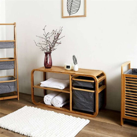 Banco Con Almacenaje Bambu 90X30X44Cms