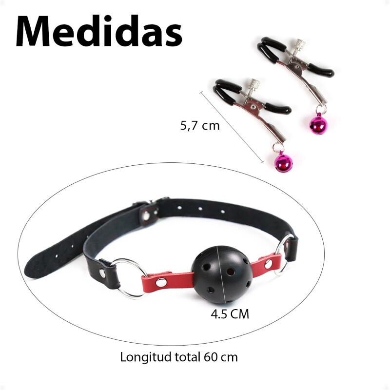 Set De BDSM Sado De 14 Piezas Rojo