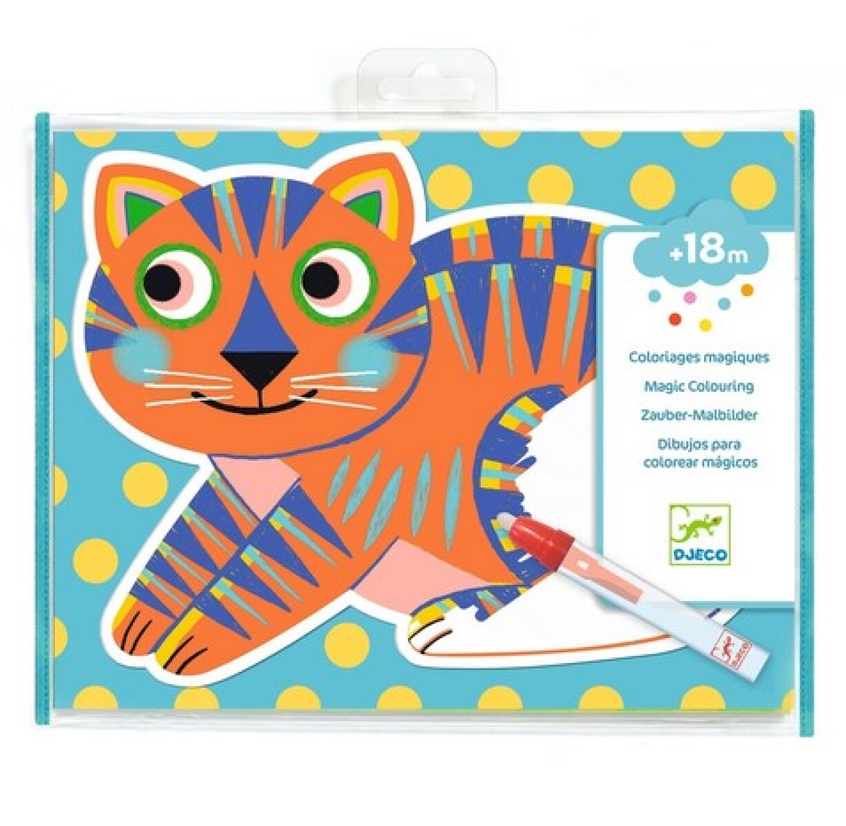 DJ090 - Set De Dibujos Para Colorear Mágicos 4 Láminas +18m Djeco - Animales 
