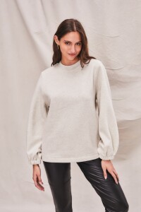 Sweater Algodón Peinado Gris Melange