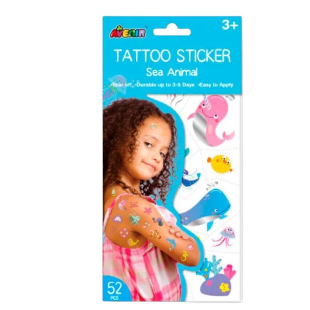 Tattoo Stickers Infantiles 50 Pzs - Animales Marinos 
