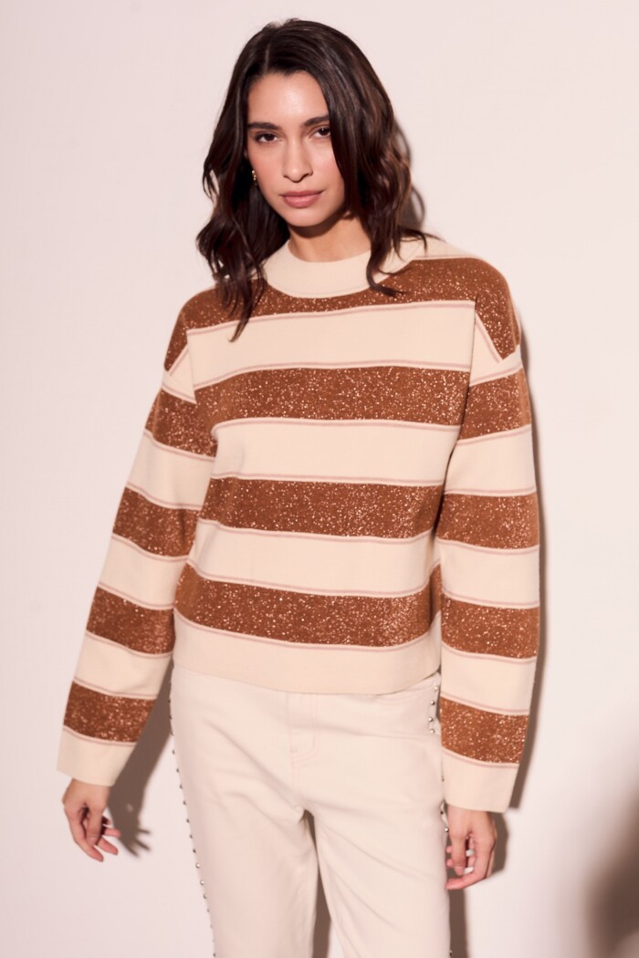 Sweater Rayado Camel