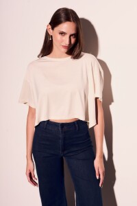Remera Con Lino Crop Arena