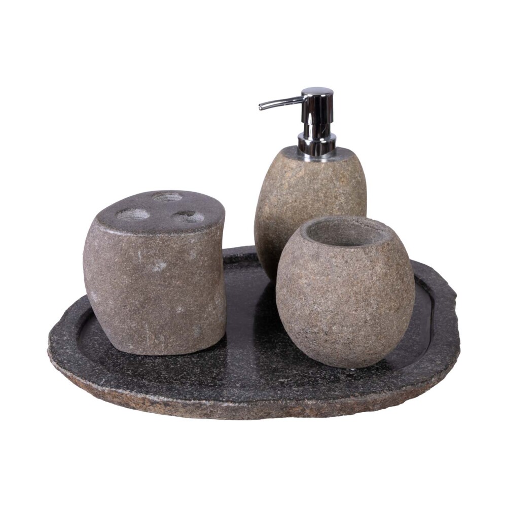 SET DE BAÑO PIEDRA PIEDRA NATURAL-BEIGE TEBAS