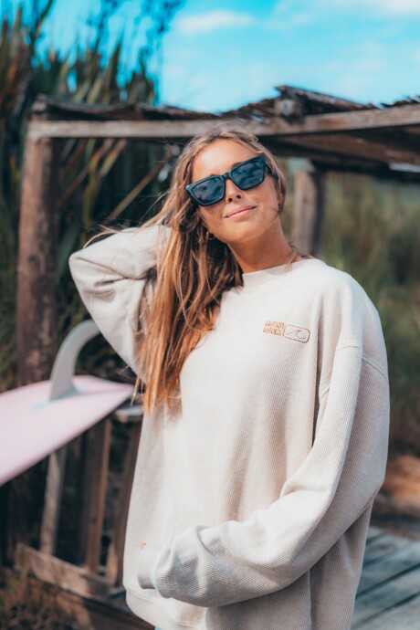 Buzo Acanalado Clásico / Crema U