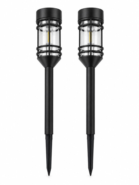 LÁMPARA SOLAR PARA JARDIN SET X 2 NEGRO