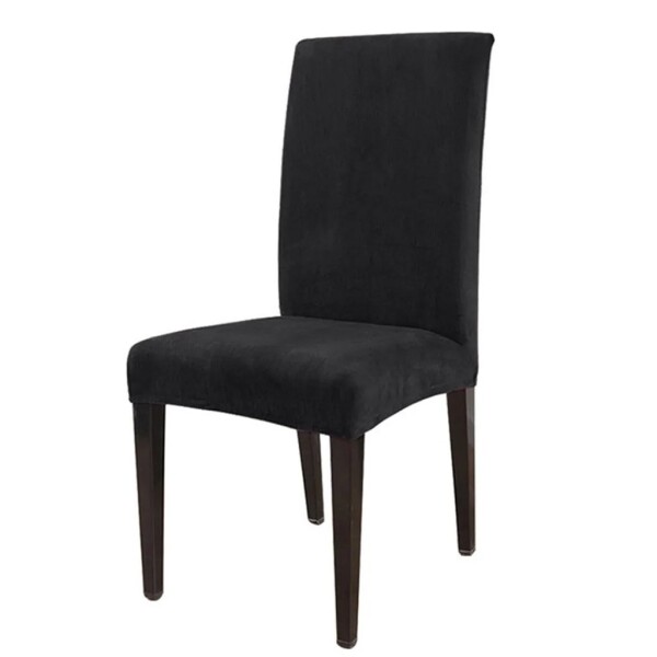 Funda Para Silla Comedor Cubre Asiento Elastizada Y Lavable Variante Color Negro Grisáceo