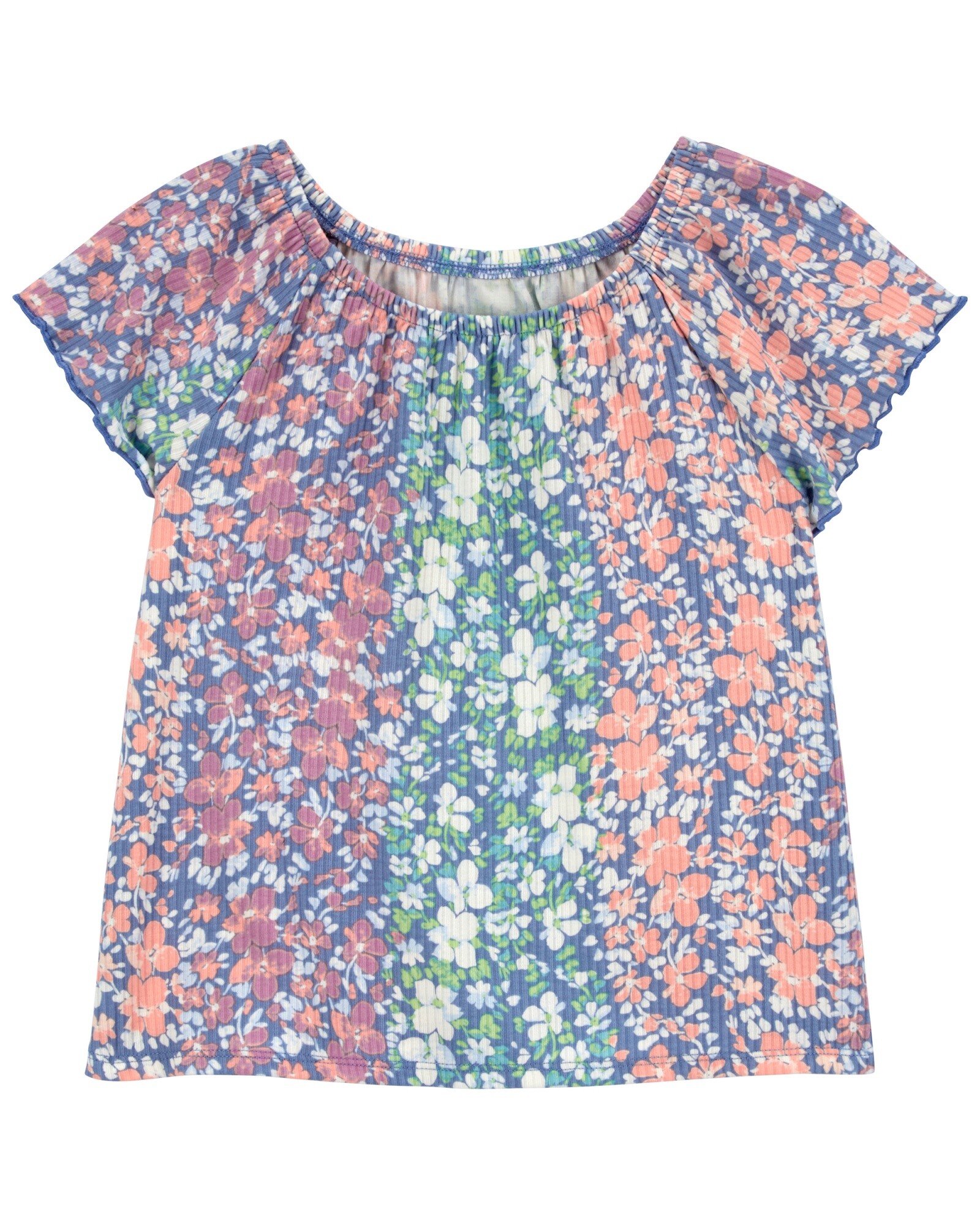 Blusa drapeada diseño floral Sin color