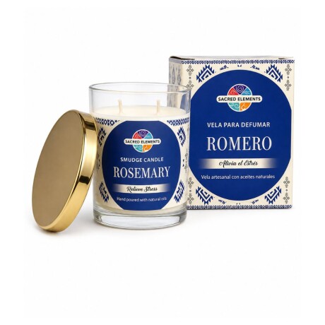 VELA DE SOJA AROMATICA ELEMENTOS SAGRADOS Romero