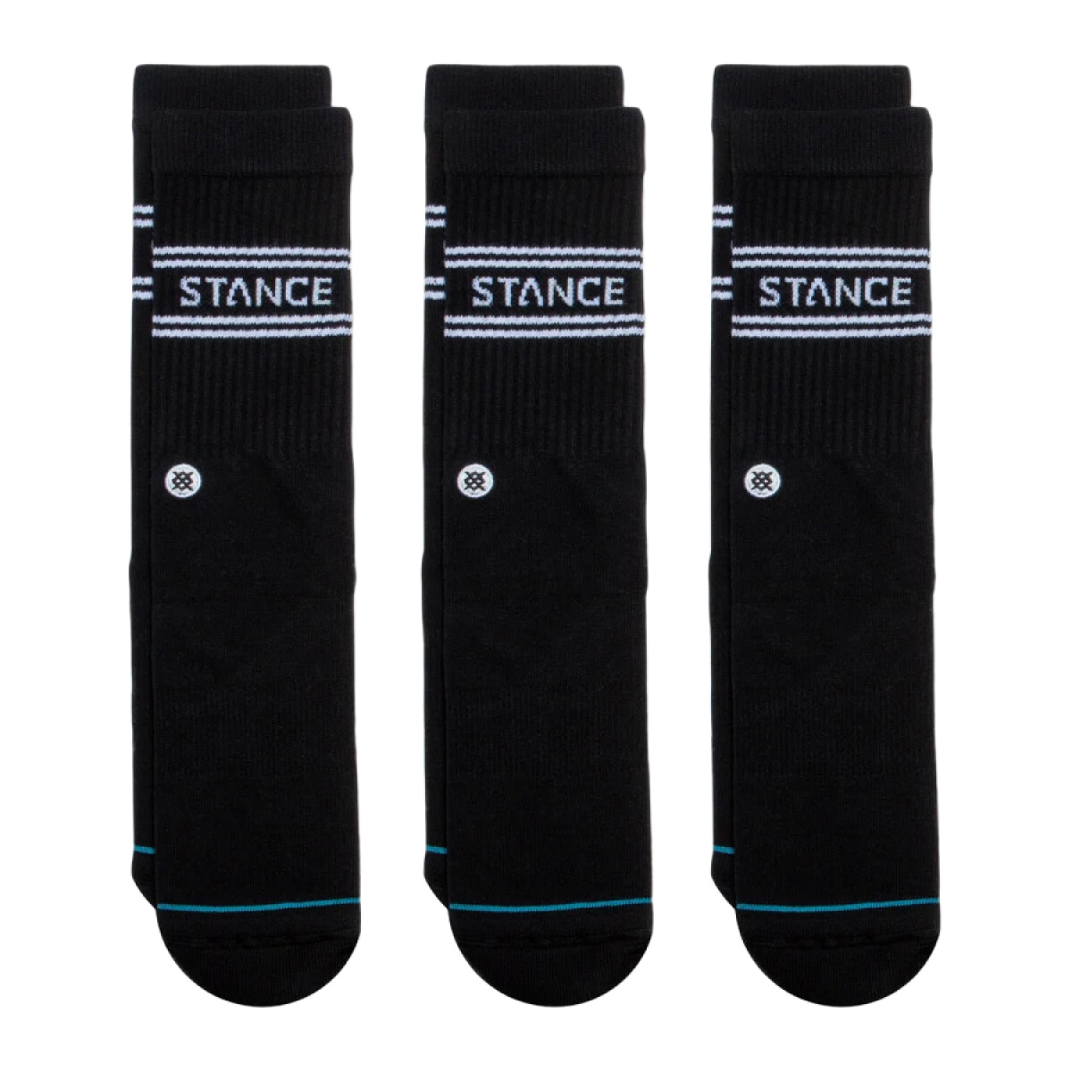 Medias Stance Basic 3 Pack Crew - Negro 