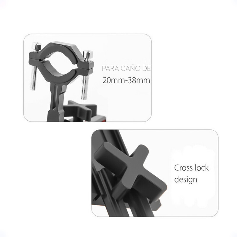 Soporte de Celular para Moto y Bicicleta de Aluminio Plateado Soporte de Celular para Moto y Bicicleta de Aluminio Plateado