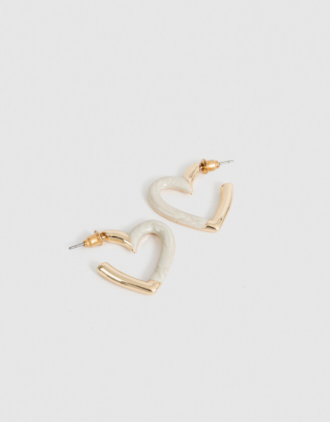 Aros Argollas Con corazón Aros Argolla Corazón - Dorado