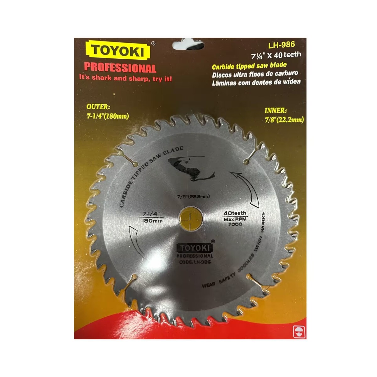 Disco Para Madera 7 1/4" 40 Dientes 