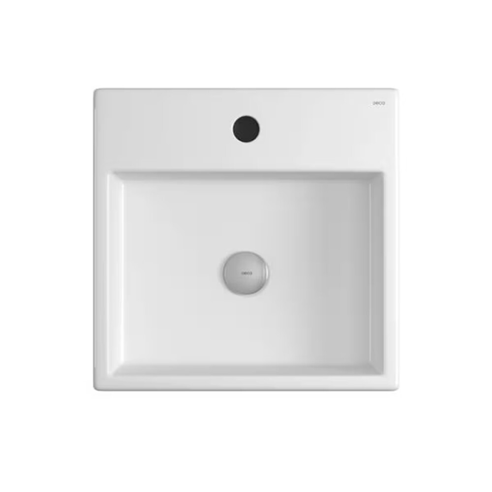 Bacha de apoyo cuadrada 41 cm c/mesa Blanco Deca Bacha De Apoyo Cuadrada 41 Cm C/mesa Blanco Deca