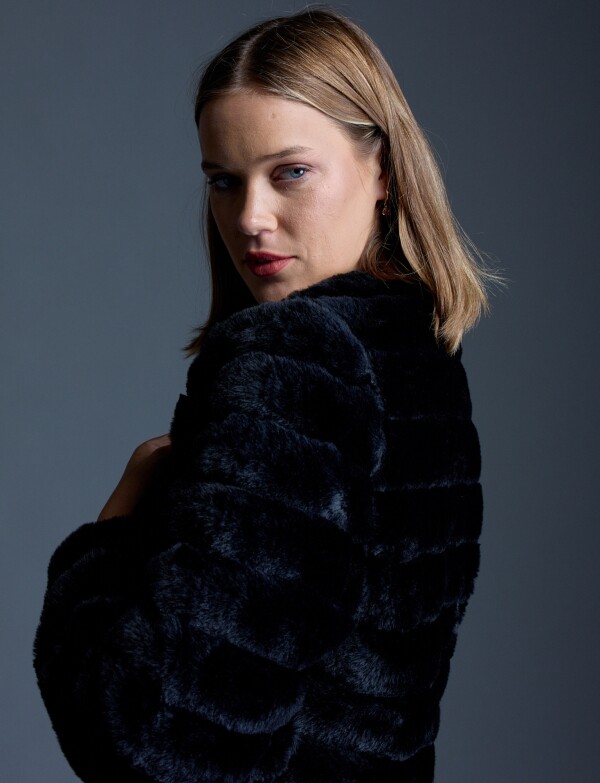 Chaqueta Faux Fur NEGRO
