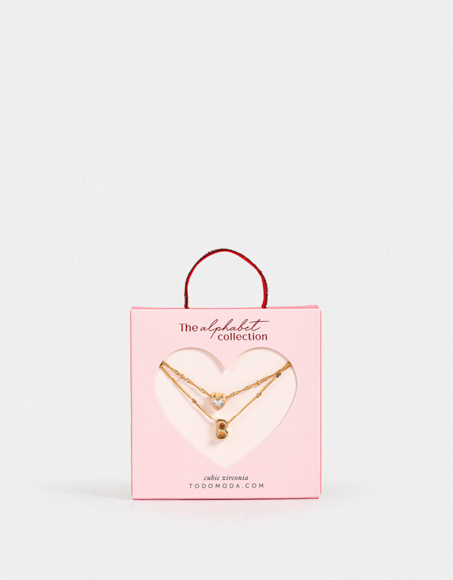 Collares Cortos Con cubic zirconia Collar Corto Cubic Inicial "b" - Dorado