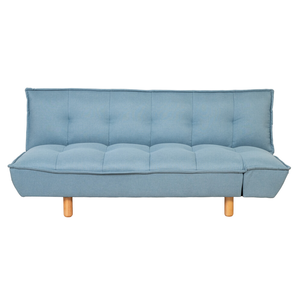 SOFÁ CAMA 2 CUERPOS MADERA-Y-TELA AZUL MADEIRA