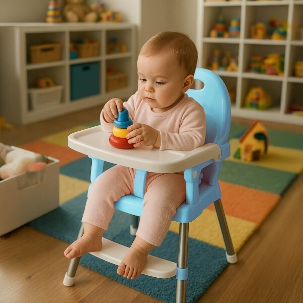 Silla De Bebe Para Comer Plegable Asiento 3 En 1 Arnes Cinturon Seguridad 3 Puntos Imback Color Azul Silla De Bebe Para Comer Plegable Asiento 3 En 1 Arnes Cinturon Seguridad 3 Puntos Imback Color Azul