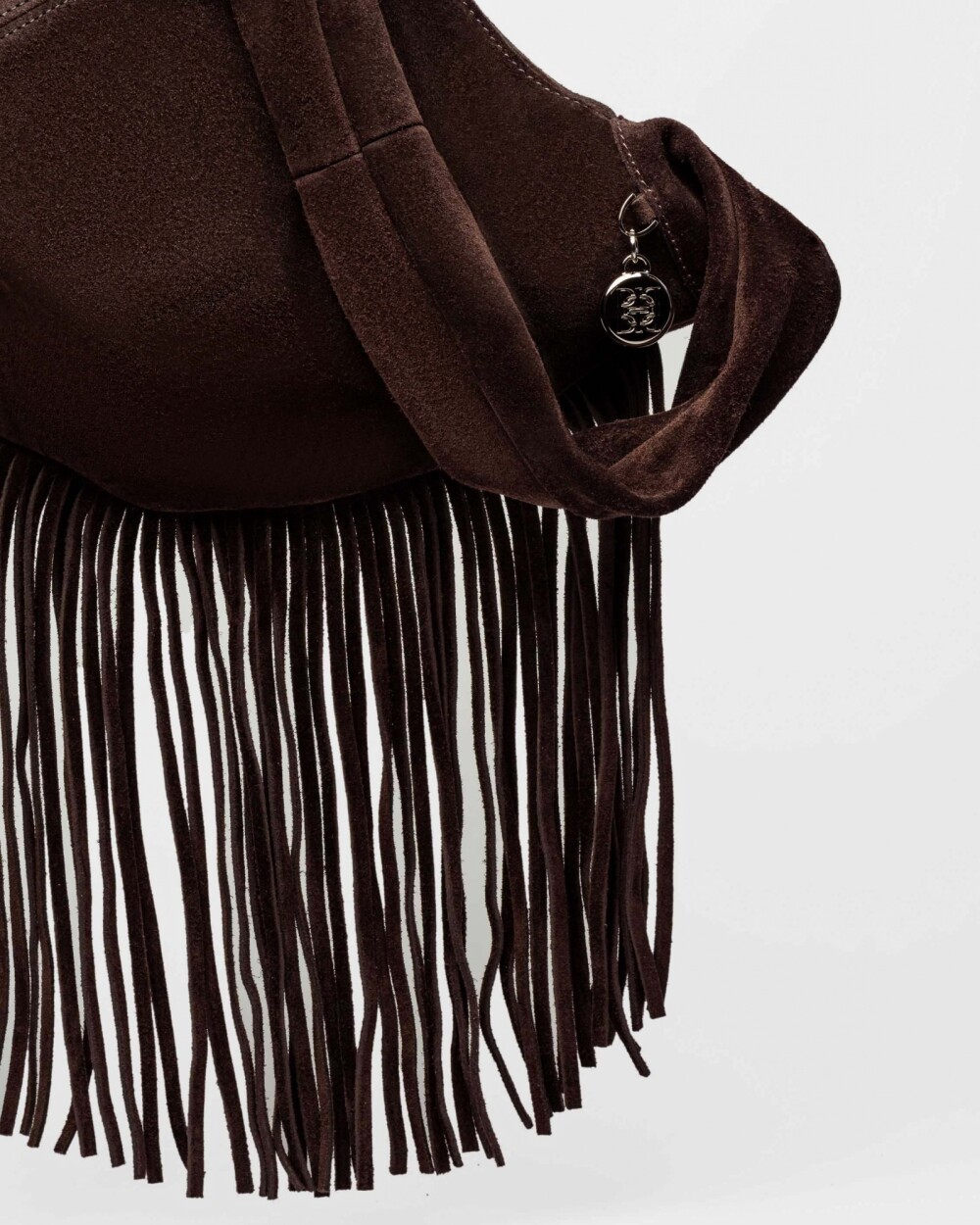 Bolso Amazonia En Cuero Gamuza Marron