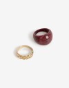 Sets Anillos Acrilico Set De Anillos - Rojo Burdeaux