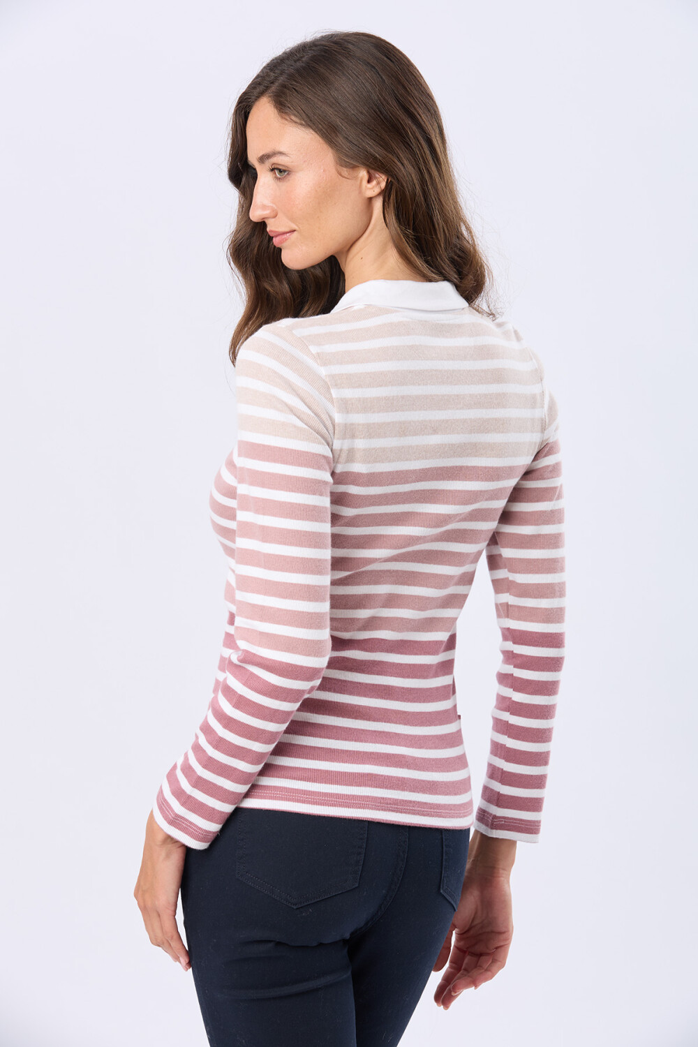 REMERA POLO RAYADA Blanco