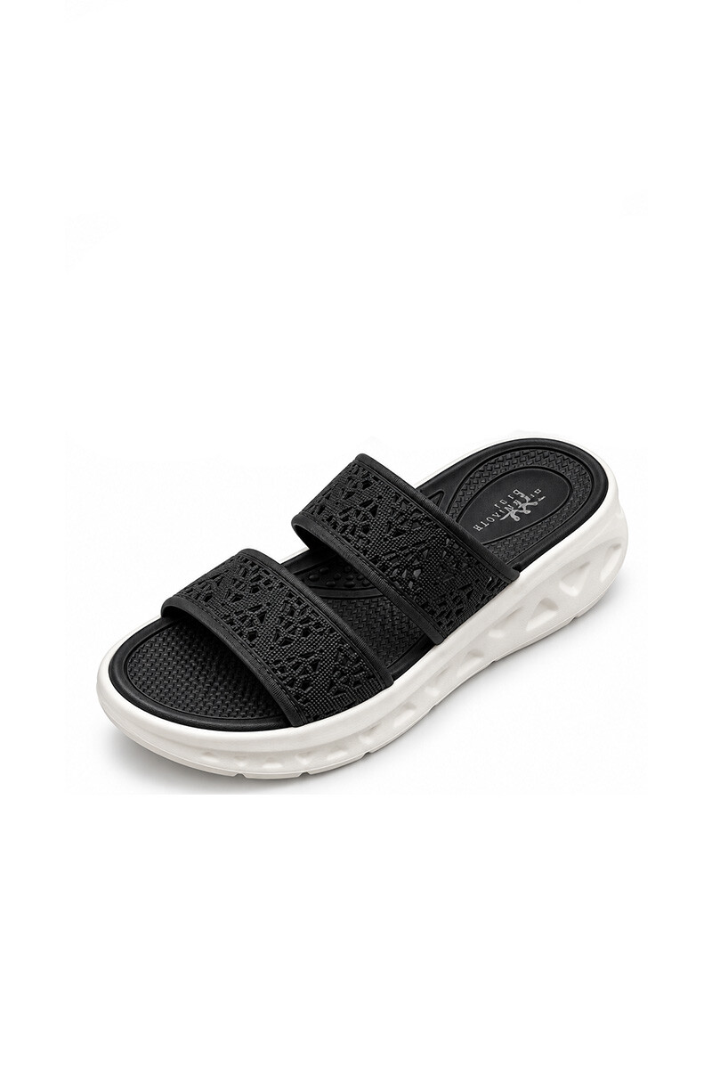 Sandalia goma tiras caladas 5201 Negro