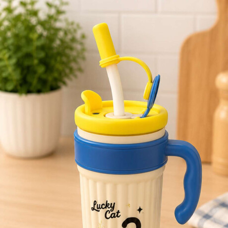 Vaso térmico de acero con sorbito y tapita 750ml Celeste