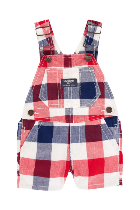 Enterito corto de algodón, diseño a cuadros Sin color