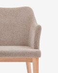 Silla Croft de chenilla y patas de madera maciza de fresno marrón