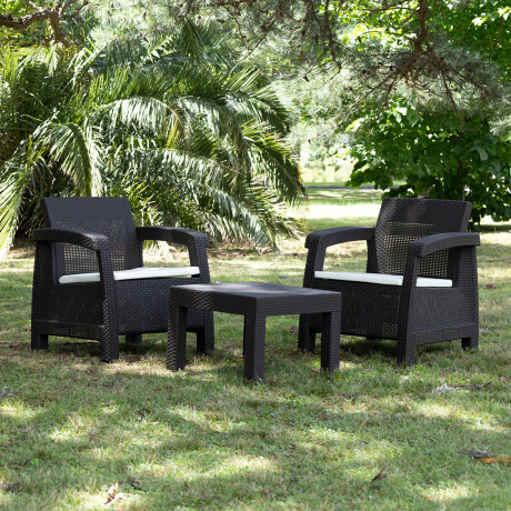 Juego de Jardín Mykonos - 2 butacas y mesa Negro
