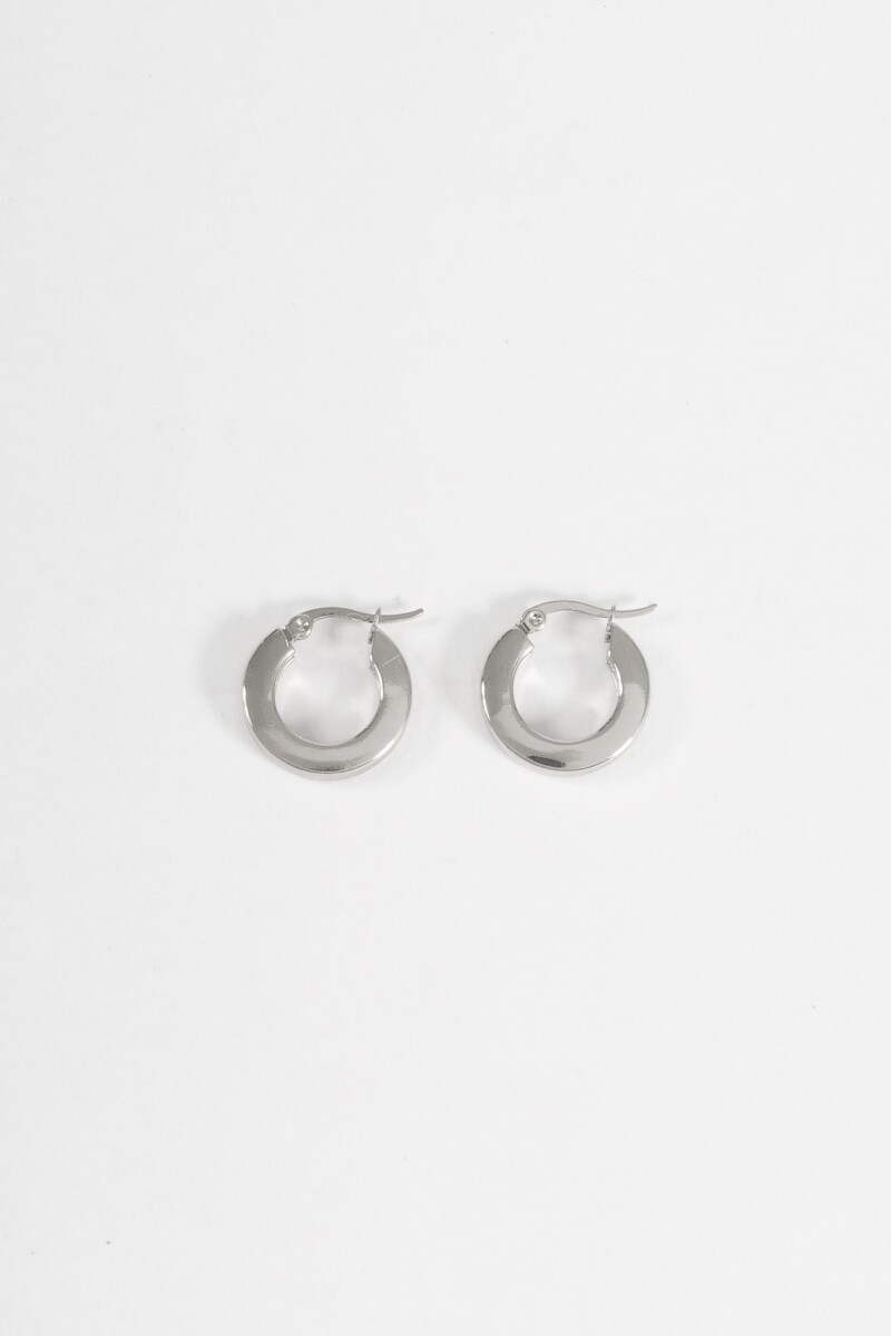 Aros geométricos 2 cm acero plateado