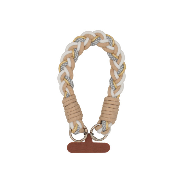 Correa corta para celular trenzada color beige Correa Corta Para Celular Trenzada Color Beige