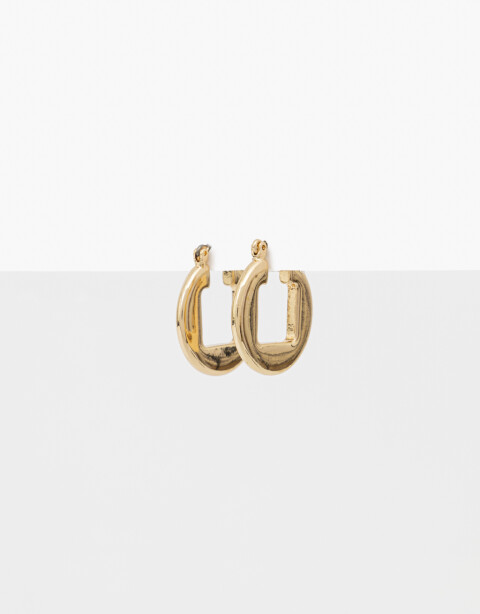 Aros Argollas Metal Aros Argolla Metal Rectangular - Dorado